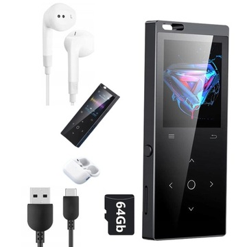 ODTWARZACZ MP3 Z EKRANEM DOTYKOWYM I BLUETOOTH Z KARTĄ PAMIĘCI 64G RADIO FM