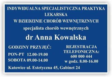 tablica TABLICZKA GABINET STOMATOLOGICZNY 295x260