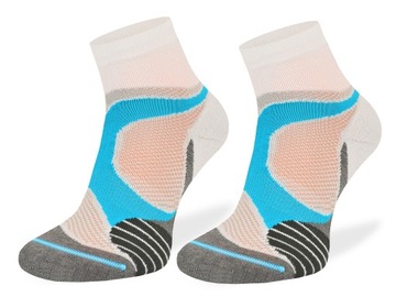 Skarpety do biegania RUN4 – Coolmax – white-blue