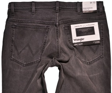 WRANGLER spodnie HIGH WAIST gray jeans TEXAS SLIM _ W36 L30