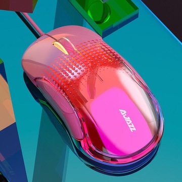 Przewodowa mysz do gier USB, 8 przycisków, różowa