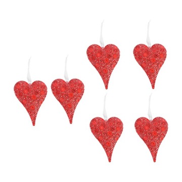 КУЛОН «ЛЮБОВЬ» СТЕКЛЯННЫЙ ПОДВЕСНОЙ ОРНАМЕНТ СЕРДЦЕ 6 ШТ.