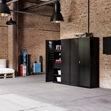 JAN NOWAK Szafa Metalowa Narzędziowa Warsztatowa SZYMON All Black Czarna