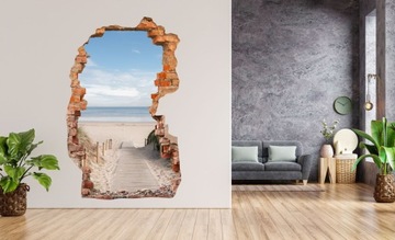 Наклейки на стену 3D фото обои Hole 502 Beach