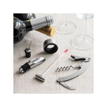 Набор винных аксессуаров Koopman, нержавеющая сталь, серебристый/черный
