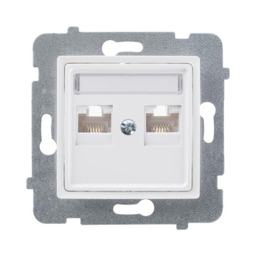 POLMARK ROSA gniazdo internetowe 2xRJ45 biały