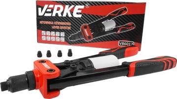 NITOWNICA RĘCZNA DO NITÓW NITY DŹWIGNIOWA 5 KOŃCÓWEK DO NITOWANIA SOLIDNA!!