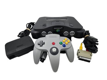 КОНСОЛЬ NINTENDO 64, ЕВРОПЕЙСКАЯ ВЕРСИЯ, ЧЕРНАЯ + ОРИГИНАЛЬНЫЕ АКСЕССУАРЫ