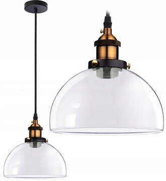 Lampa Wisząca Szklana Loft Verto C Przezroczysta