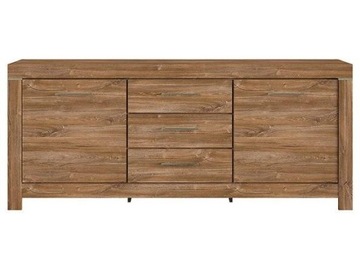 BRW Komoda GENT Dąb Stirling Black Red White
