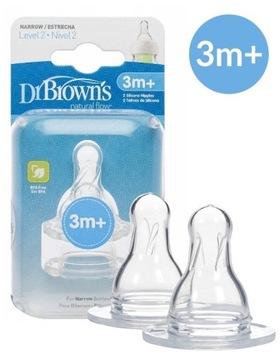 Dr Brown's smoczek do butelki wąski poziom 2 / 3m+