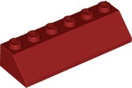 LEGO 23949 Skos 2x6 C. Czerwony Dark Red 2 szt. NOWY