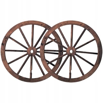 2 szt. Drewniane koło wozu Wall Art Vintage Wood