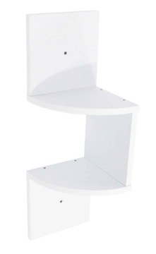 PÓŁKA NAROŻNA ŚCIENNA WISZĄCA REGAŁ 2 PÓŁKI BIAŁA 19,5x19,5x60 CM