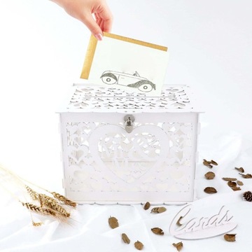 Деревянная шкатулка для свадебных открыток с надписью РО