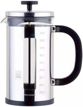 ZAPARZACZ TŁOKOWY do KAWY HERBATY ZIÓŁ DZBANEK FRENCH PRESS SZKŁO + STAL 1L