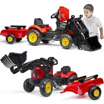 FALK TRACTOR ОТКРЫВАЮЩИЙСЯ КАПОТ + ПРИЦЕП + КОВШ