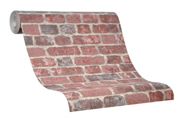 ОБОИ КРАСНЫЙ КИРПИЧ, 3D ЭФФЕКТ, МОЮЩИЙСЯ ВИНИЛ