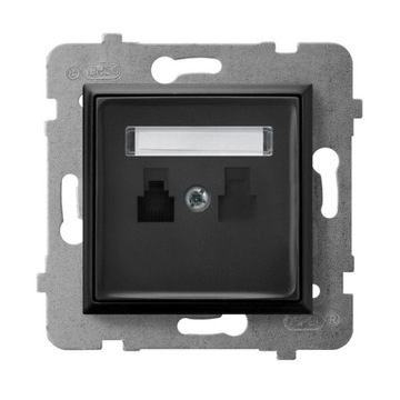 OSPEL ARIA GPT-1U/M/33 Gniazdo telefoniczne pojedyncze czarny mat