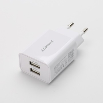 БЫСТРОЕ ЗАРЯДНОЕ УСТРОЙСТВО 2x USB ДЛЯ ПЛАНШЕТНОГО ТЕЛЕФОНА UNIVERSAL 2.4A PISEN