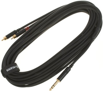 Kabel przewód sygnałowy RCA - Jack 6,3 mm 3 m