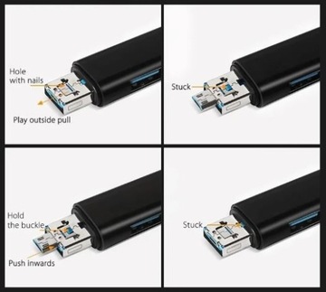 Черный флэш-накопитель типа C USB Micro USB 3 в 1 OTG КАРТРИДЕР