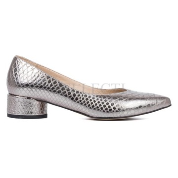 Туфли женские KOTYL 9921 серебро на высоком каблуке, кожа, размер 37 SELLECTI