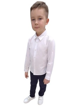 Рубашка белых мальчиков элегантная с мухой 146