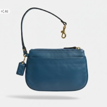 Coach значок гаманець для жіночої сумочки шкіряна синя