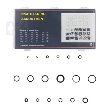 Zestaw oringów gumowych 225 szt.