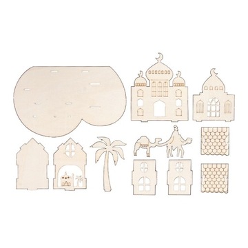 Ид Мубарак деревянное украшение собрать замок 3D головоломка креативный стиль А