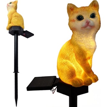 СОЛНЕЧНАЯ ЛАМПА CAT, ПОДКЛЮЧЕННАЯ В СВЕТОДИОДНУЮ САДОВУЮ ЛАМПУ, ДЕКОРАТИВНАЯ, ДАТЧИК СУМЕРКИ