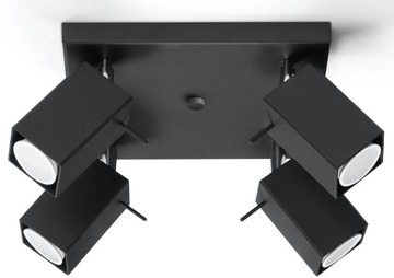 Lampa ścienna czarny kinkiet kwadrat 4x GU10 LED!