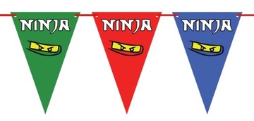 BANER URODZINOWY FLAGI NINJAGO 14 flag 500cm