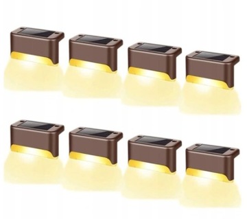 8x WODOODPORNY LAMPA SOLARNA OGRODOWA BIAŁE CIEPŁE
