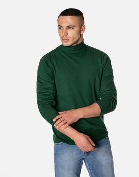 Elegancki Cienki Sweter Męski Golf Klasyczny Gładki 12 Kolorów S2S C326 XXL