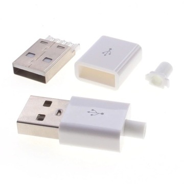 Разъем USB A 2.0 БЕЛЫЙ РАЗЪЕМ для кабеля
