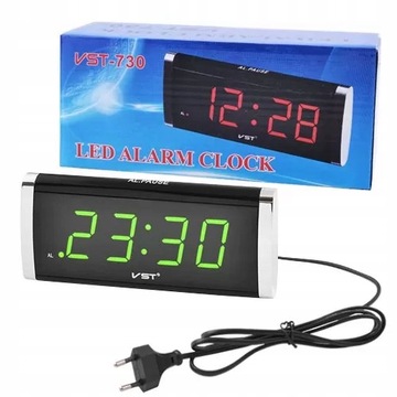 BUDZIK ZEGAR ELEKTRONICZNY SIECIOWY LED 24H