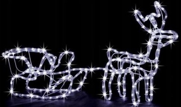RENIFER Z SANIAMI LED JELONEK ŚWIECĄCY FLASH DUŻY