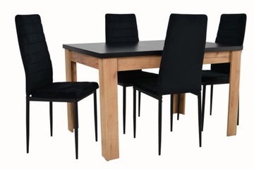 mały zestaw stół + 4 krzesła welur do SALONU LOFT