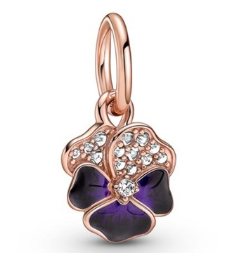 Charms Zawieszka Fioletowy bratek srebro 925