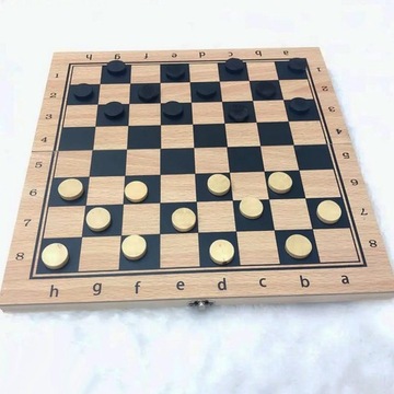 ФОН ДЛЯ ШАХМАТНОЙ ИГРЫ ЧЕКИ БОЛЬШОЙ XXL ДЕРЕВЯННЫЙ ПОДАРОК ​​3в1 32 x 32 см