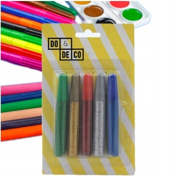 Клей-блестки НАБОР из 5 цветов для детей