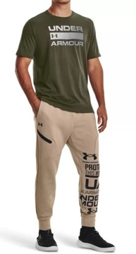 KOSZULKA MĘSKA UNDER ARMOUR BAWEŁNA KHAKI rozm. XL