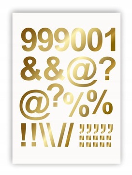 Золотые буквы и цифры самоклеящиеся 100 мм.