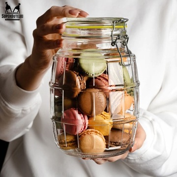 SŁÓJ SZKLANY 1,7L POJEMNIK WECK DO PRZECHOWYWANIA ŻYWNOŚCI KISZONEK SOLIDNY