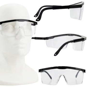 OKULARY GOGLE OCHRONNE ROBOCZE BEZBARWNE PRZECIWODPRYSKOWE BHP