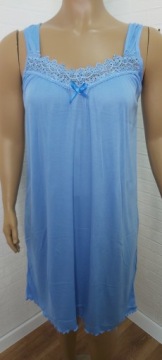 4XL-БОЛЬШАЯ НОЧНАЯ РУБАШКА НА РЕМЕНКАХ -g140-синий