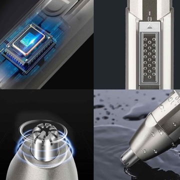 USB-триммер 3 в 1: набор для ухода за носом, бровями и бородой.