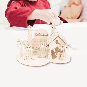 Ид Мубарак Деревянное украшение 3D-головоломка в сборе с замком в креативном стиле D